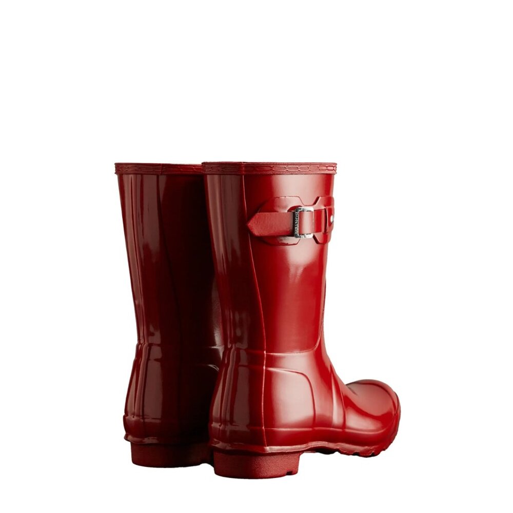 New Womens sz 10 HUNTER  Original Short Gloss Rain Boots Red rubber - Picture 4 of 5